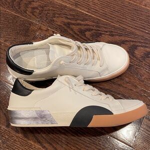 Dolce Vita Cream and Black Sneakers